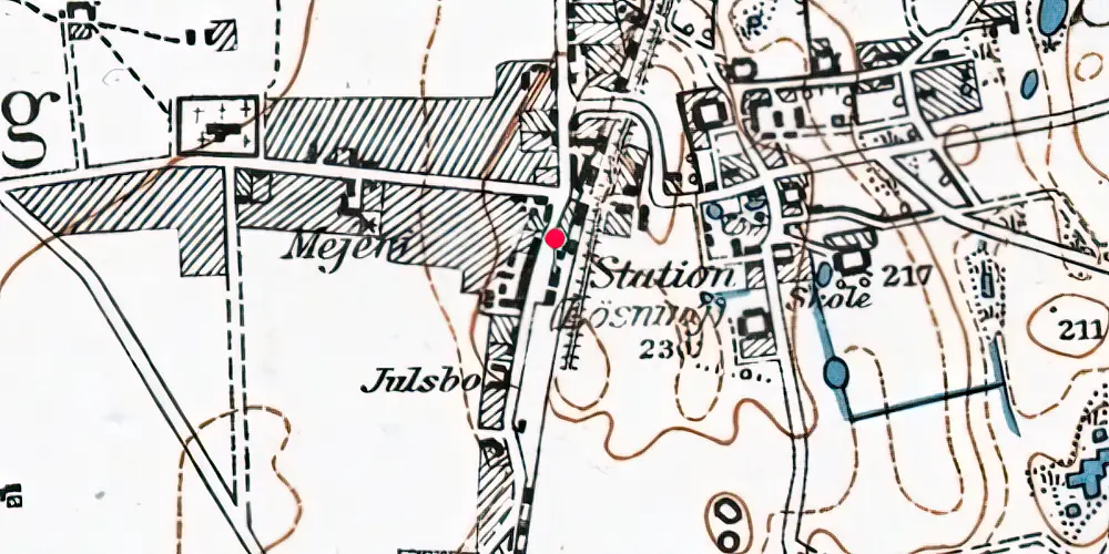 Historisk kort over Løsning Station [1868-1902]