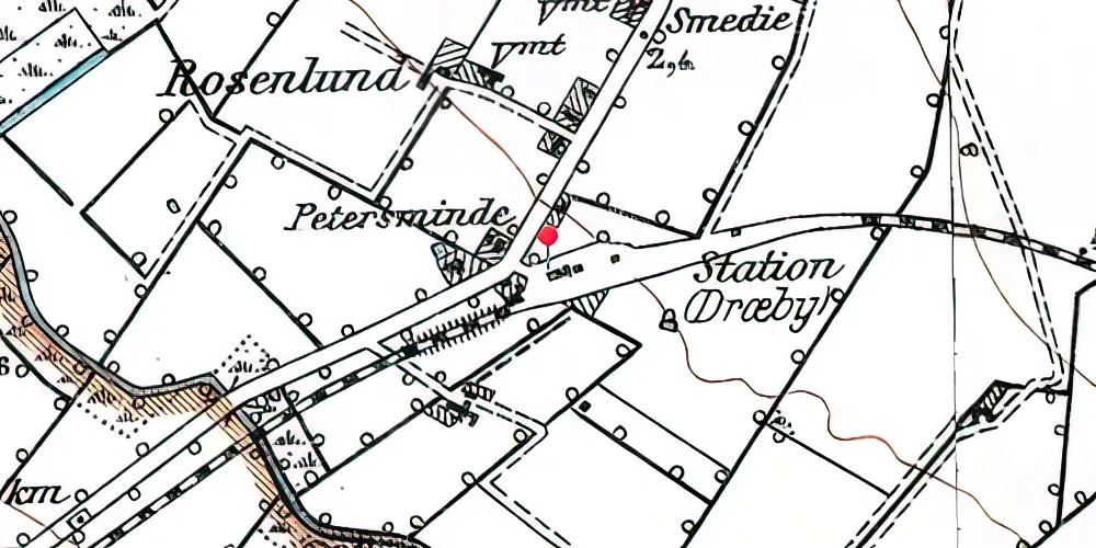 Historisk kort over Dræby Station