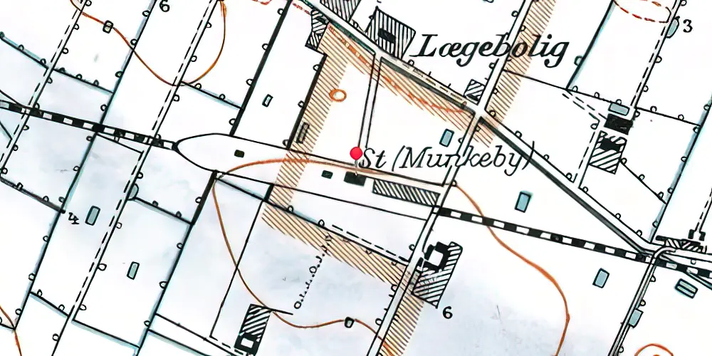 Historisk kort over Munkeby Station Historisk kort over Munkeby Station
