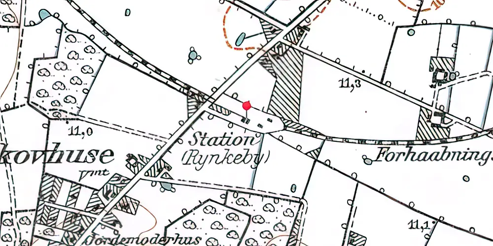 Historisk kort over Rynkeby Station Historisk kort over Rynkeby Station