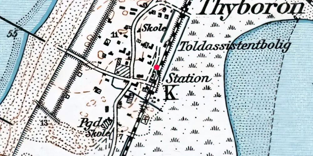 Historisk kort over Thyborøn Station [1899-1940]