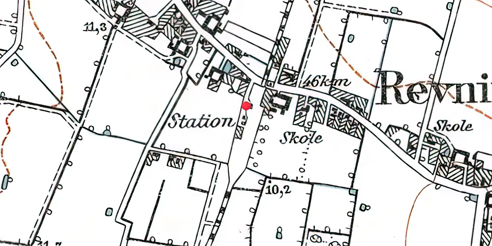 Historisk kort over Revninge Station