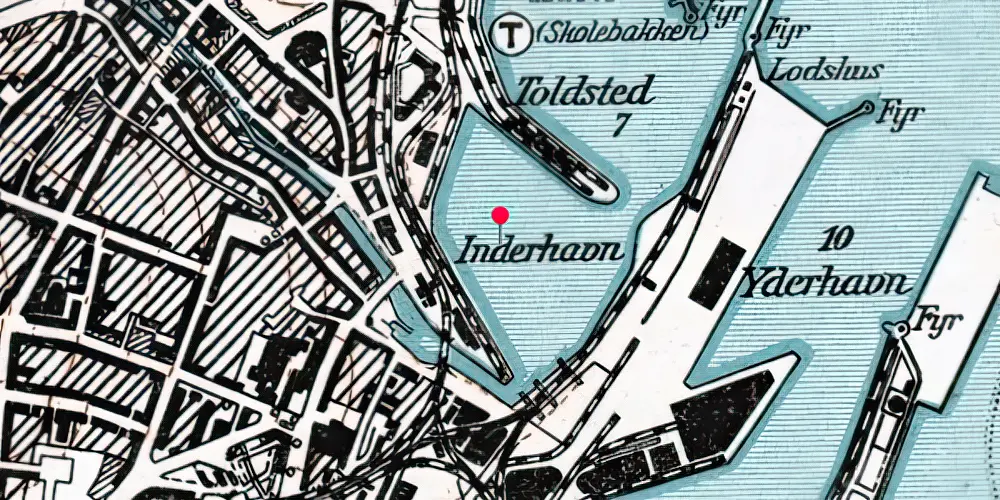 Historisk kort over Aarhus Havnestation [1894-1953]