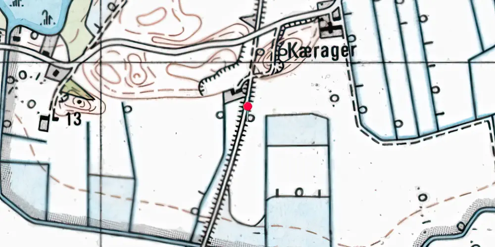 Historisk kort over Stubbe Syd Trinbræt (uofficielt) [1943-1962]