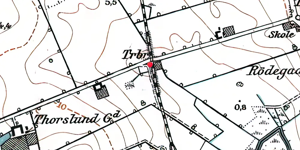 Historisk kort over Tårup Trinbræt med Sidespor Historisk kort over Tårup Trinbræt med Sidespor