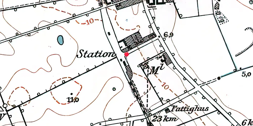 Historisk kort over Mesinge Station Historisk kort over Mesinge Station