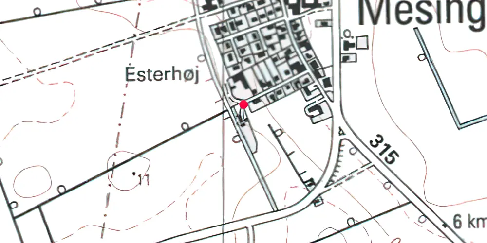 Historisk kort over Mesinge Station Historisk kort over Mesinge Station