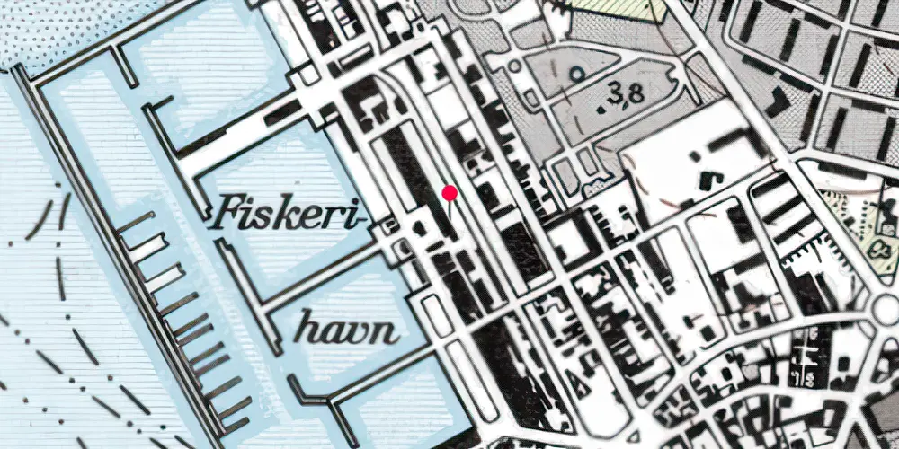 Historisk kort over Esbjerg ny Havn Godsekspeditionen