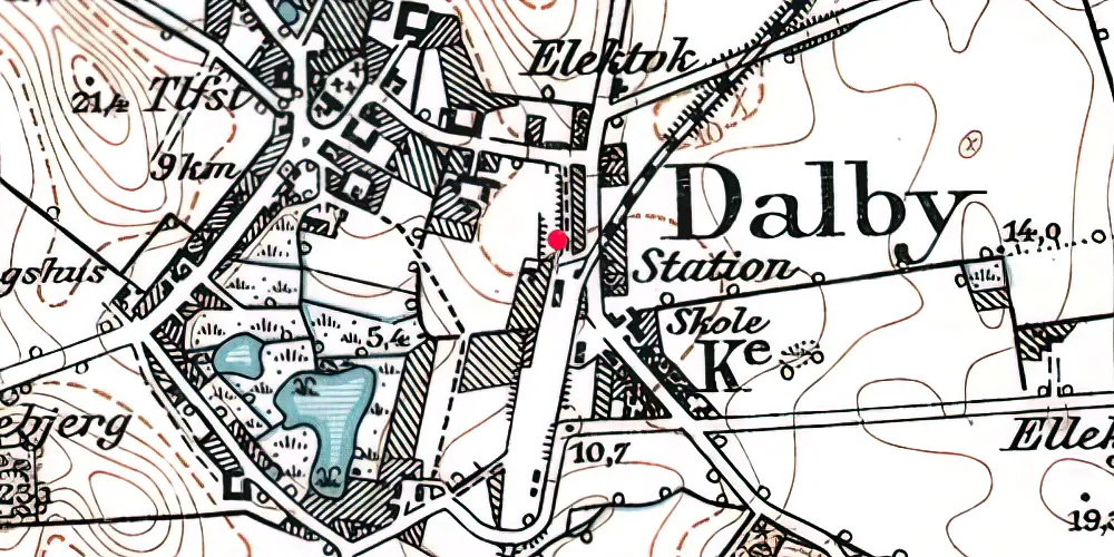 Historisk kort over Dalby Station