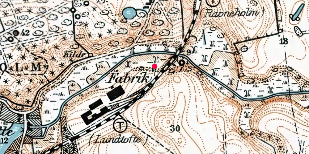 Historisk kort over Ravnholm Fabriker Firmaspor Historisk kort over Ravnholm Fabriker Firmaspor