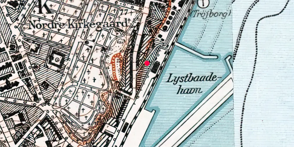 Historisk kort over Trøjborg Sidespor Historisk kort over Trøjborg Sidespor