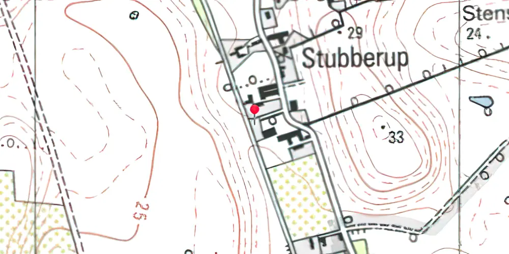 Historisk kort over Kirkebro Trinbræt Historisk kort over Kirkebro Trinbræt