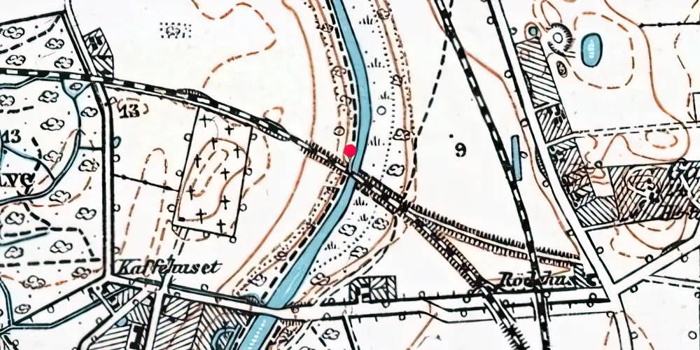 Historisk kort over Suså Jernbanebro