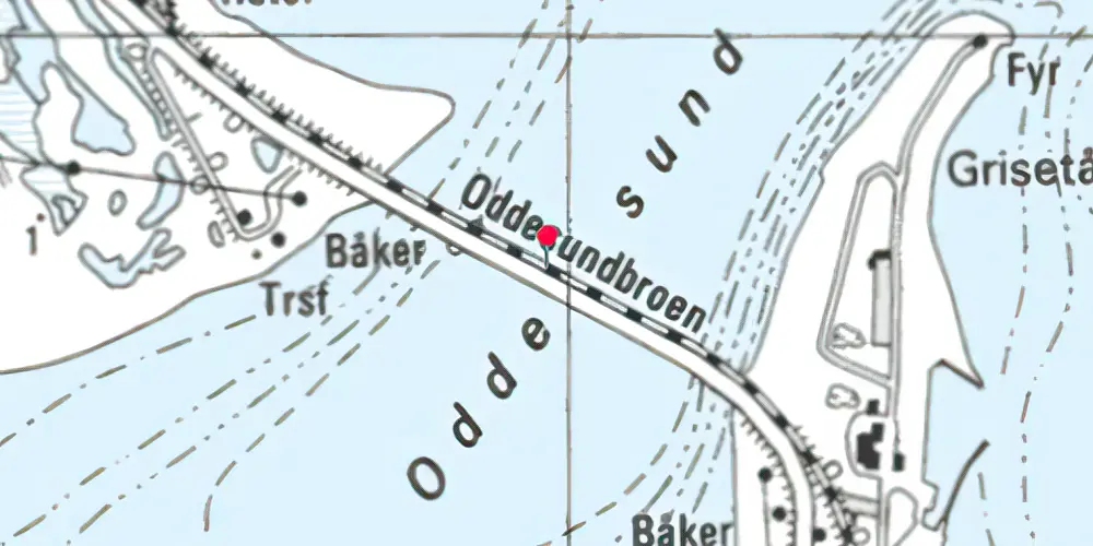 Historisk kort over Oddesundbroen Jernbanebro Historisk kort over Oddesundbroen Jernbanebro