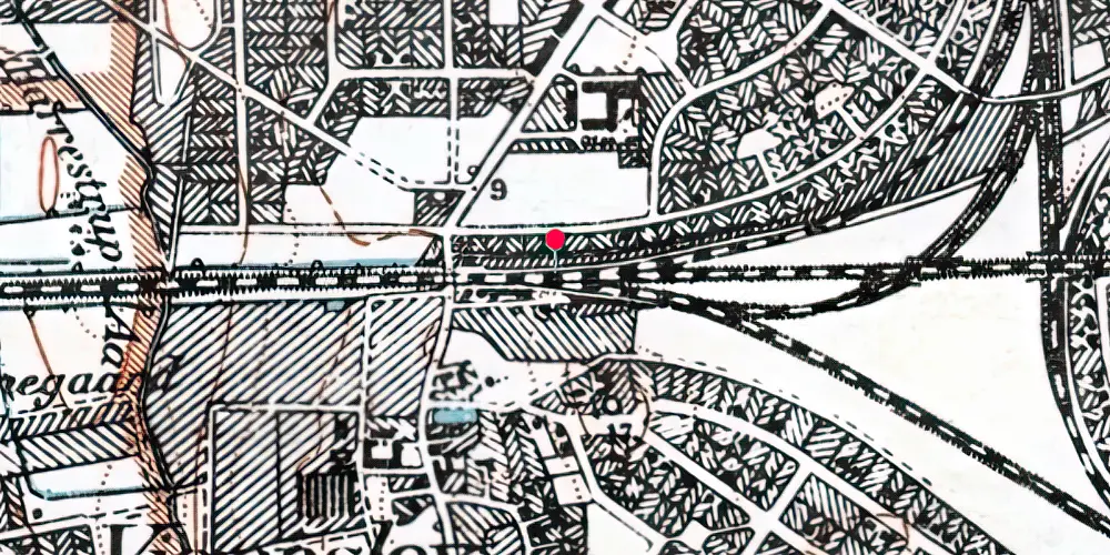 Historisk kort over Vigerslev Forgreningsstation Historisk kort over Vigerslev Forgreningsstation