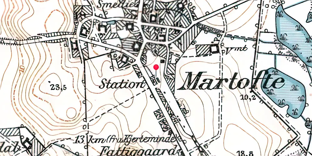 Historisk kort over Martofte Station Historisk kort over Martofte Station