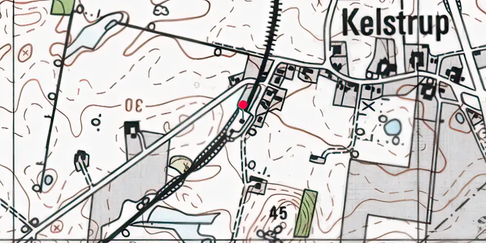 Historisk kort over Kelstrup Billetsalgssted [1899-1949]