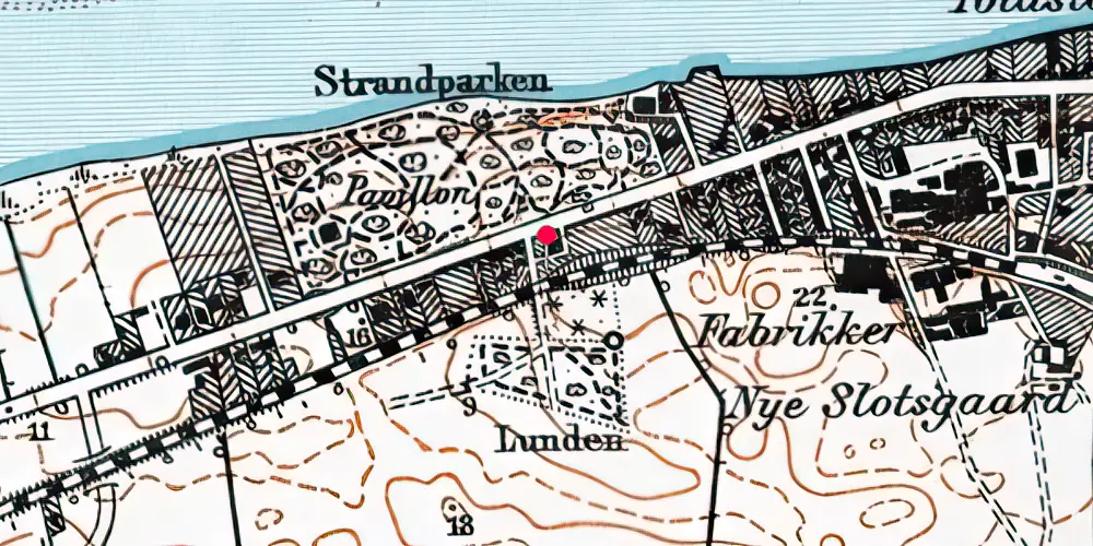 Historisk kort over Strandparken Trinbræt (uofficielt)