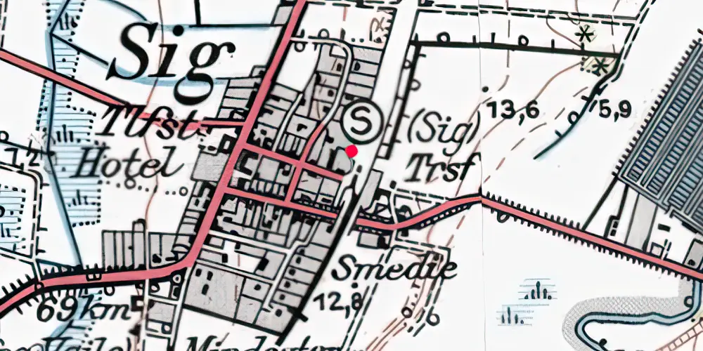 Historisk kort over Sig Station [1878-1970]