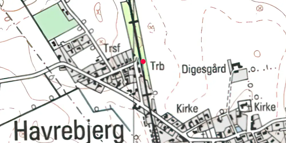 Historisk kort over Havrebjerg Station [1898-1960]