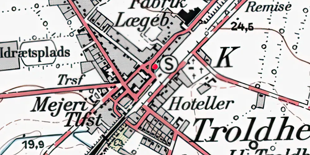 Historisk kort over Troldhede Station [1881-1973]