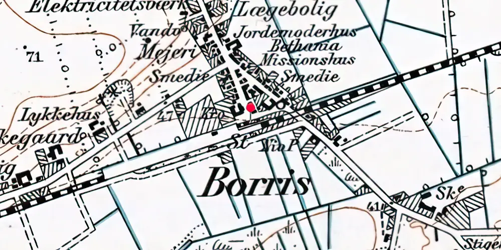 Historisk kort over Borris Station [1881-1973]