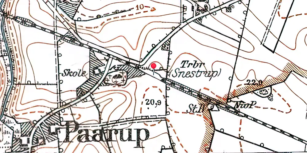 Historisk kort over Snestrup Trinbræt Historisk kort over Snestrup Trinbræt