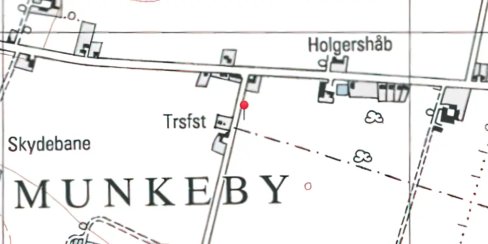 Historisk kort over Sønderstrand Trinbræt Historisk kort over Sønderstrand Trinbræt