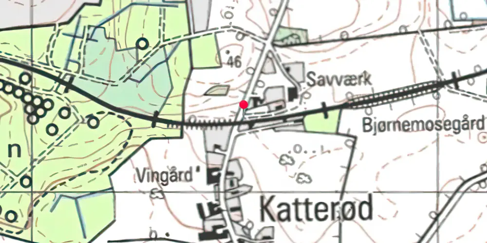 Historisk kort over Katterød Trinbræt [1882-1883]