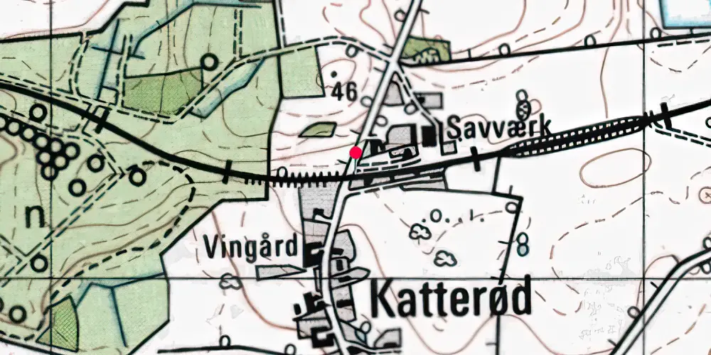 Historisk kort over Katterød Billetsalgssted [1883-1916]