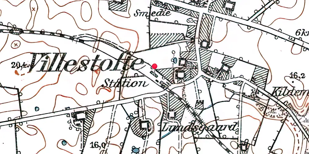 Historisk kort over Villestofte Station Historisk kort over Villestofte Station