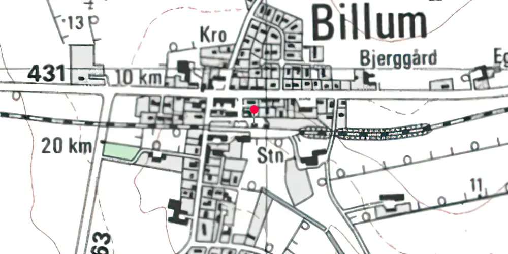 Historisk kort over Billum Station [1903-2002]