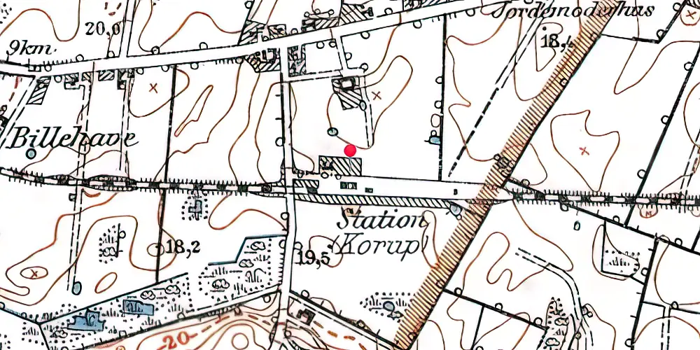 Historisk kort over Korup Station Historisk kort over Korup Station