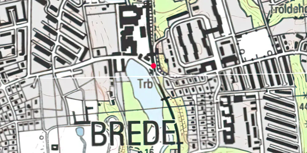 Historisk kort over Brede Station [1900-1968]