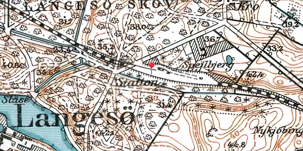 Historisk kort over Langesø Station Historisk kort over Langesø Station