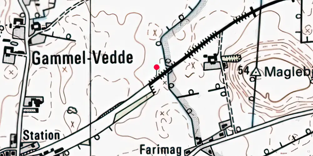 Historisk kort over Vedde Blokpost Historisk kort over Vedde Blokpost