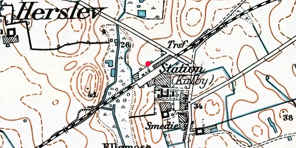 Historisk kort over Kulby Trinbræt [1973-1982]