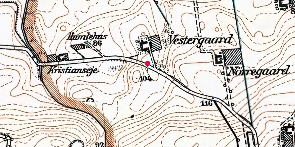 Historisk kort over Humlehuse Letbanestation Historisk kort over Humlehuse Letbanestation