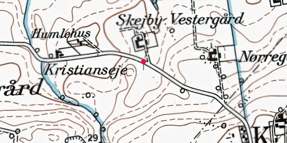 Historisk kort over Humlehuse Letbanestation Historisk kort over Humlehuse Letbanestation