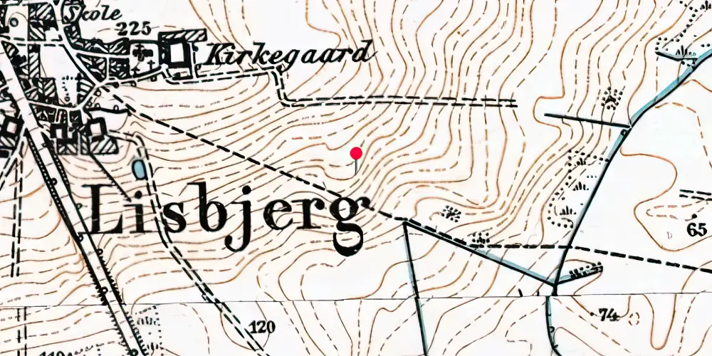 Historisk kort over Lisbjerg - Terp Letbanestation Historisk kort over Lisbjerg - Terp Letbanestation