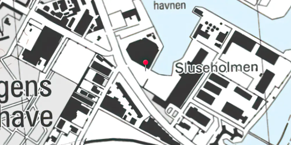 Historisk kort over Sluseholmen Metrostation Historisk kort over Sluseholmen Metrostation