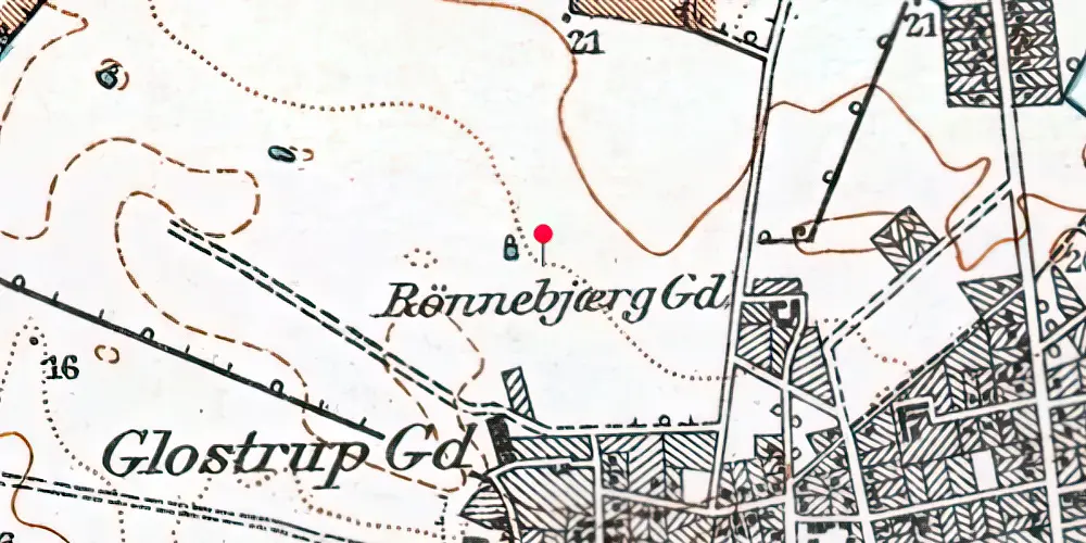 Historisk kort over Glostrup Hospital Letbanestation Historisk kort over Glostrup Hospital Letbanestation
