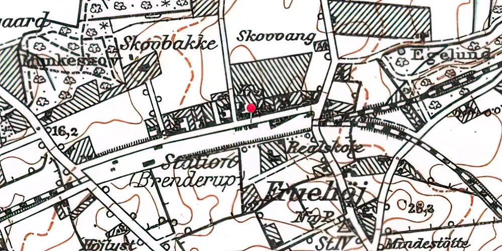 Historisk kort over Brenderup Station Historisk kort over Brenderup Station