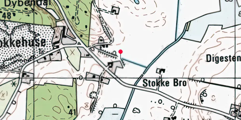 Historisk kort over Dybendal Sidespor Historisk kort over Dybendal Sidespor
