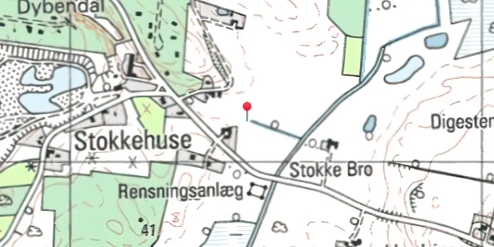 Historisk kort over Dybendal Sidespor Historisk kort over Dybendal Sidespor