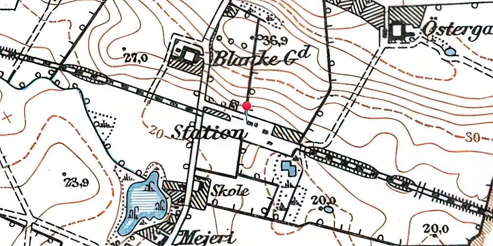 Historisk kort over Blanke Station Historisk kort over Blanke Station