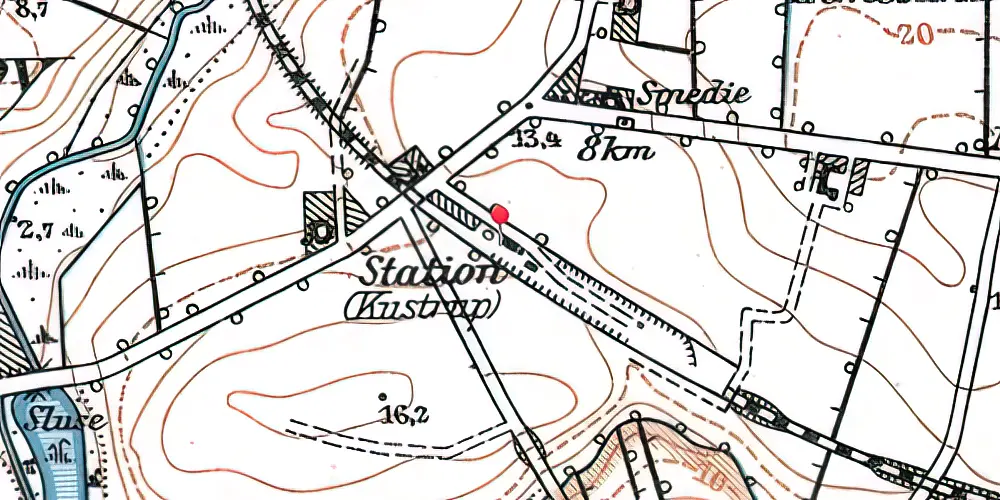 Historisk kort over Kustrup Station Historisk kort over Kustrup Station