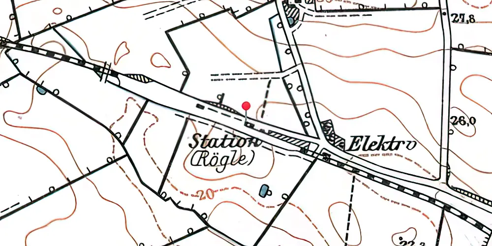 Historisk kort over Røjle Station Historisk kort over Røjle Station