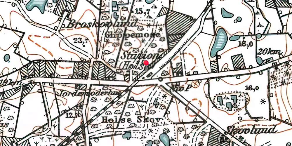 Historisk kort over Holse Station Historisk kort over Holse Station