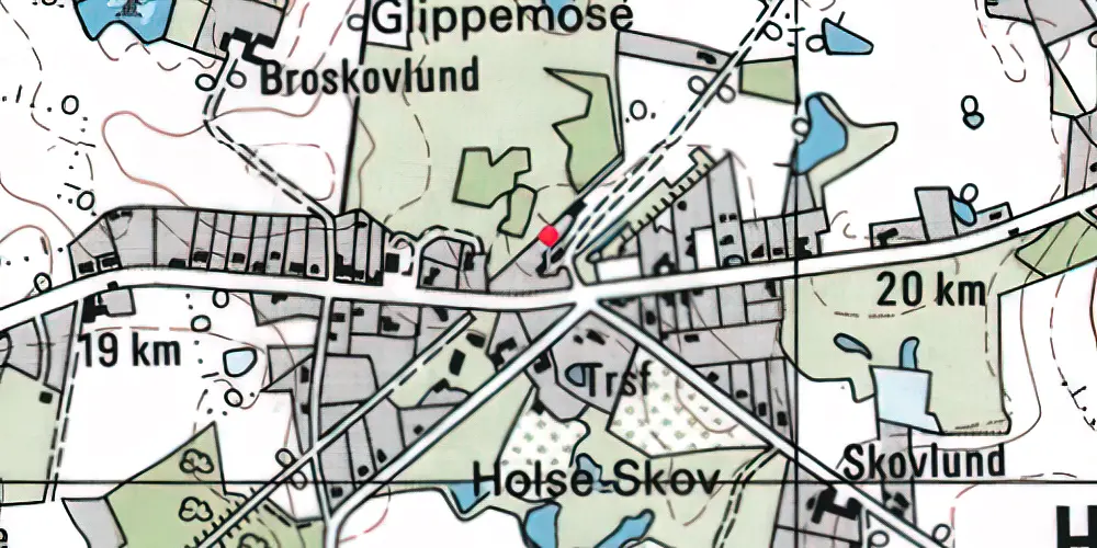 Historisk kort over Holse Station Historisk kort over Holse Station